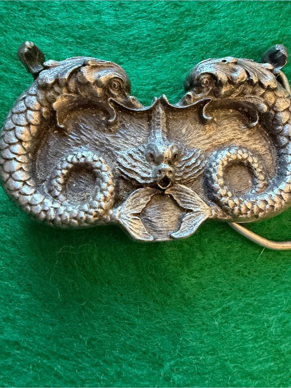 Vintage Bergamont Brass Works “Mythical Creatures” Belt Buckle, Pewter